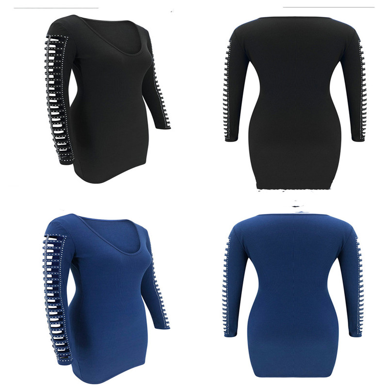 Openwork rhinestone dress