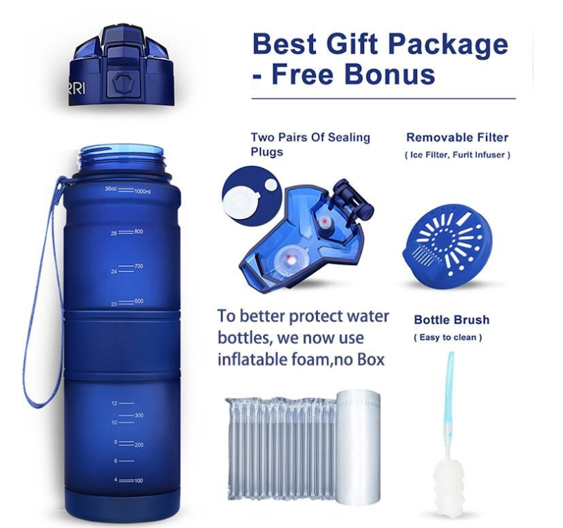 Dark blue sports bottle