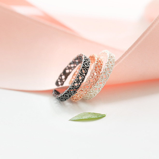 Geometric diamond S925 sterling silver ring