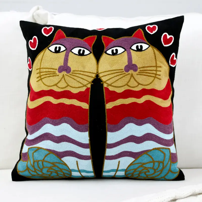 Cotton embroidered pillowcase