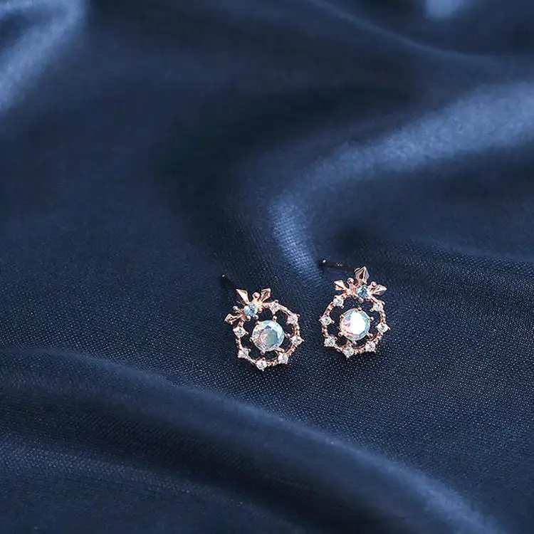 Colorful ice flower earrings