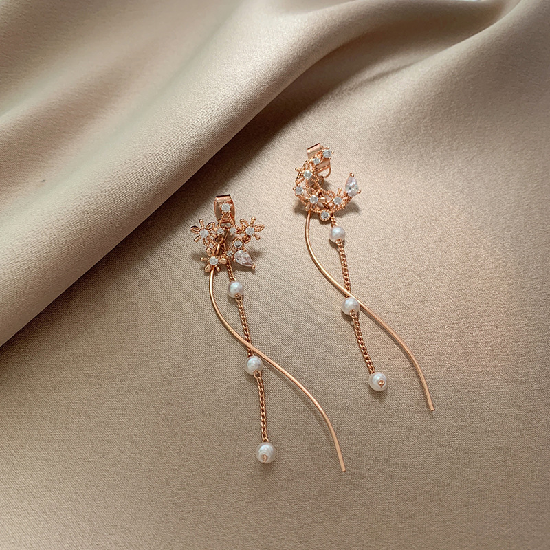 Super fairy long temperament tassel earrings