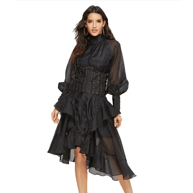 Women Flower Printed Party Dresses Black - Shop at LoveMi