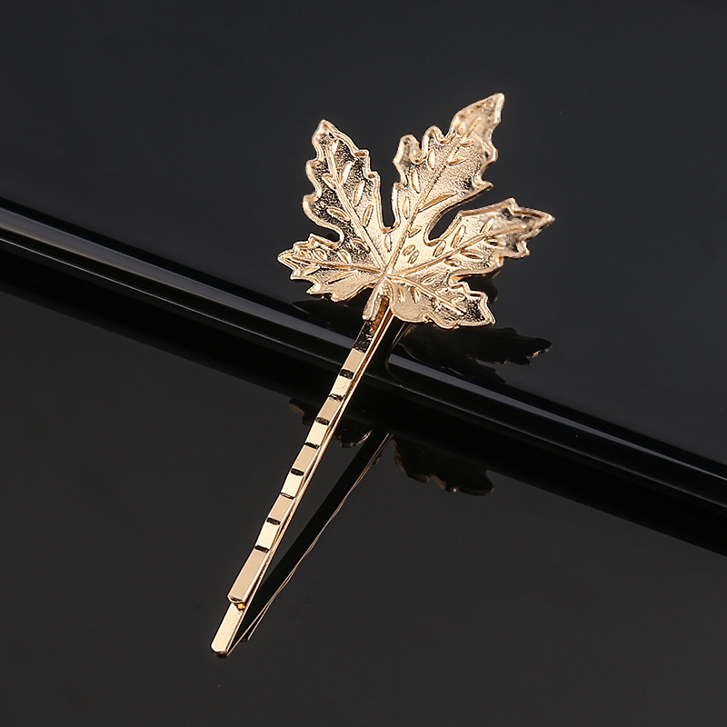 Fashionable simple olive branch leaves hairpin Gold - Shop at LoveMi