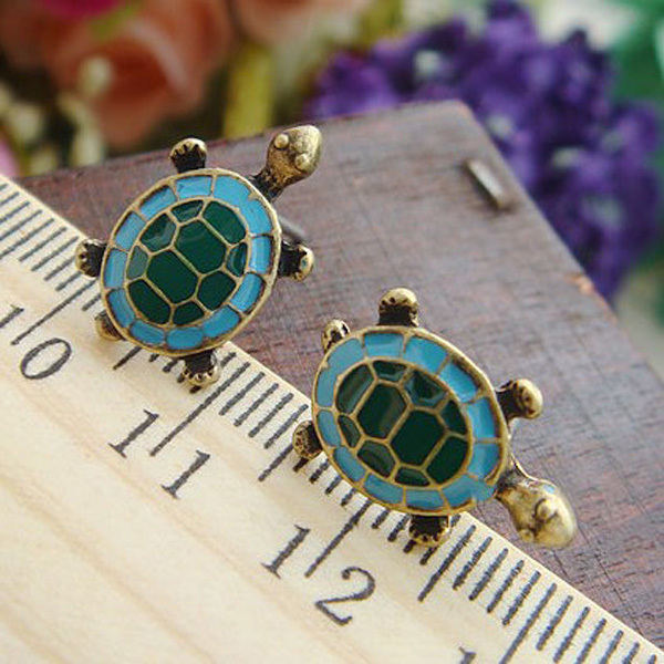 Cute colorful dripping oil turtle earrings