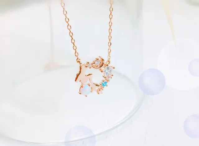 Mermaid clavicle necklace earrings Mermaid Necklace - Shop at LoveMi