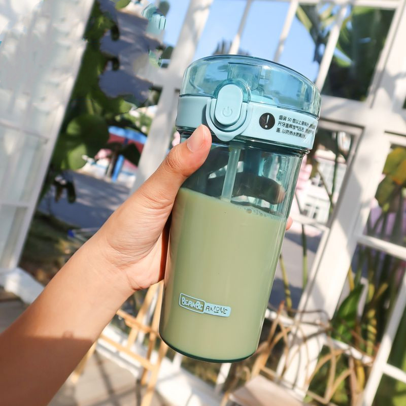 Colorful straw cup transparent plastic cup