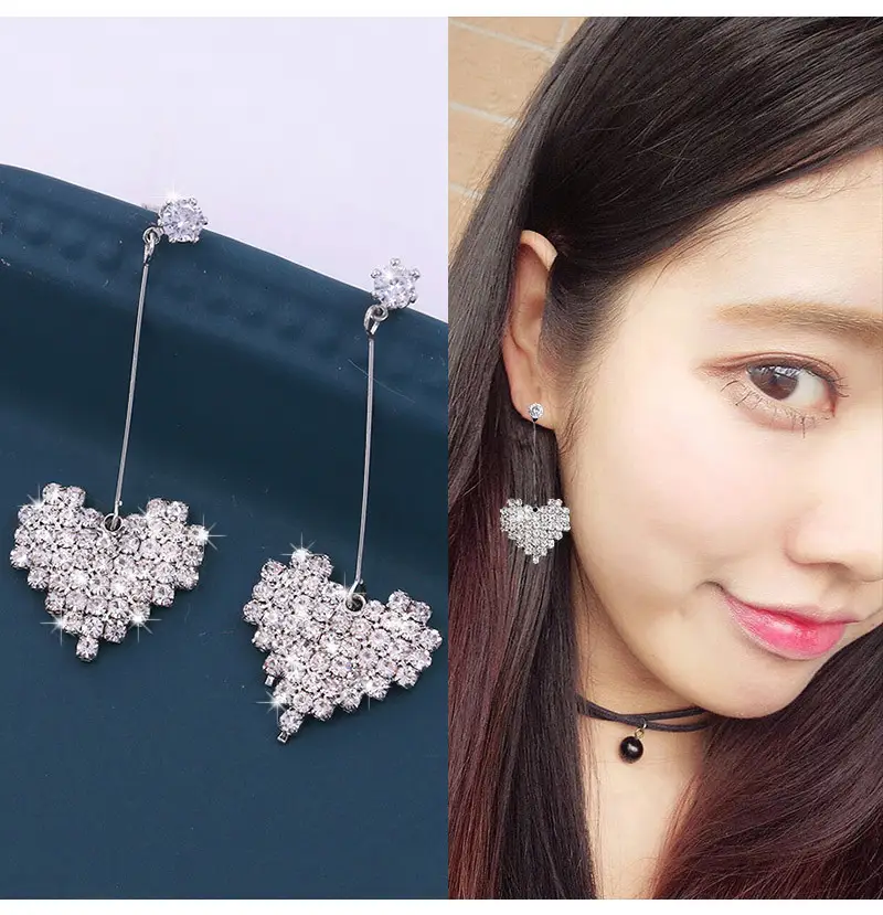 Versatile anti allergy heart shaped ear accessories