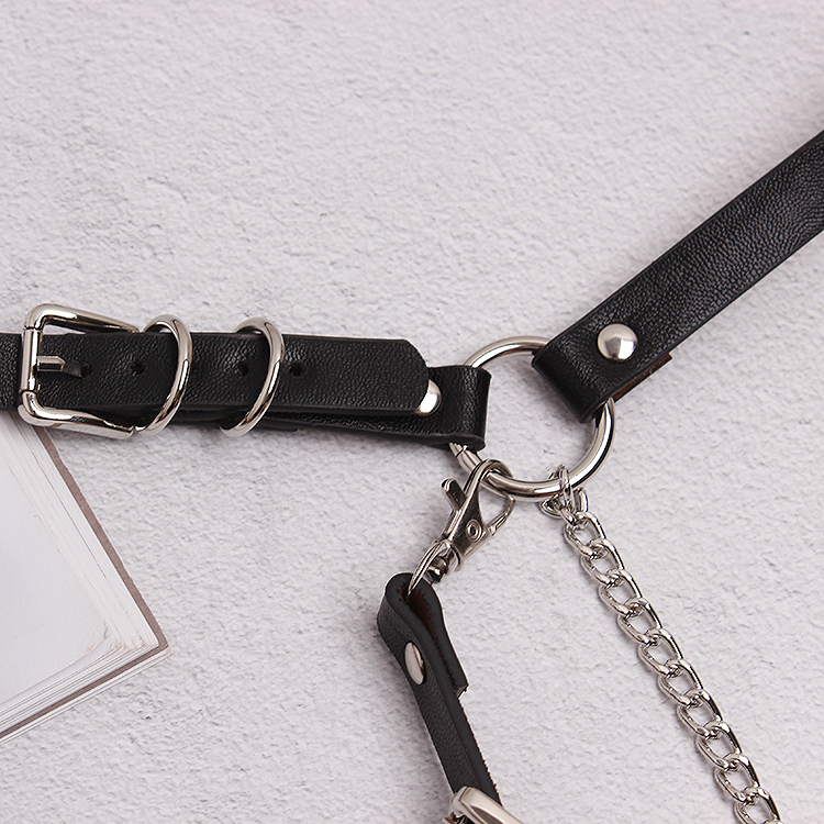Women's leather belt chain waist chain