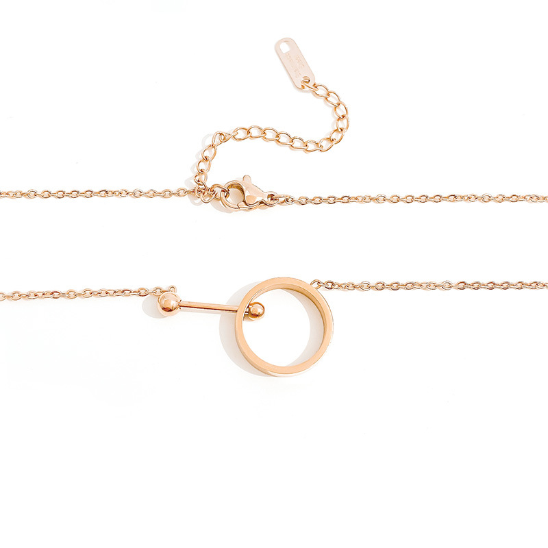 New titanium steel round pendant necklace