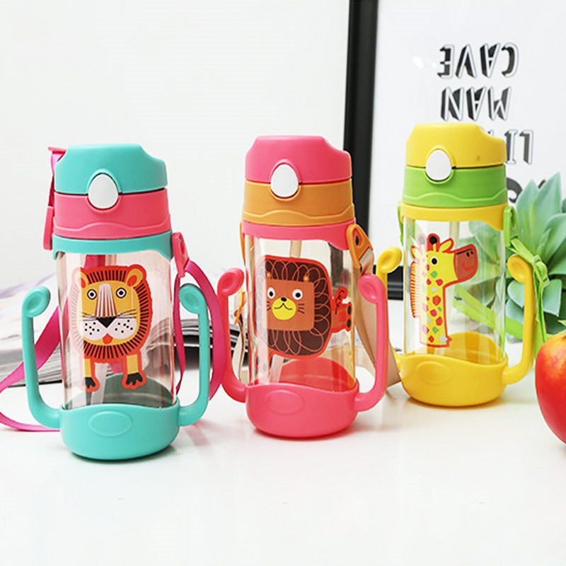 Children's strap cartoon straw cup