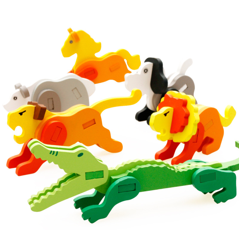 Wooden 3D animal three-dimensional puzzle