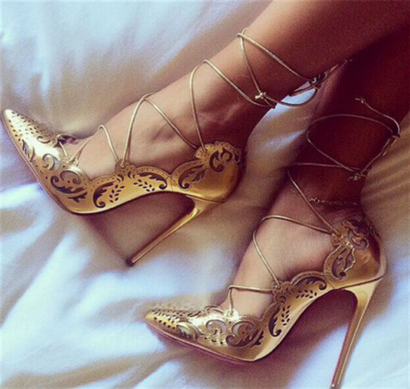 New hollow high heels in spring