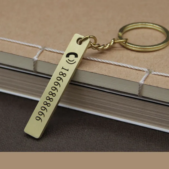 Stainless steel custom keychain Steel Brass - Shop at LoveMi