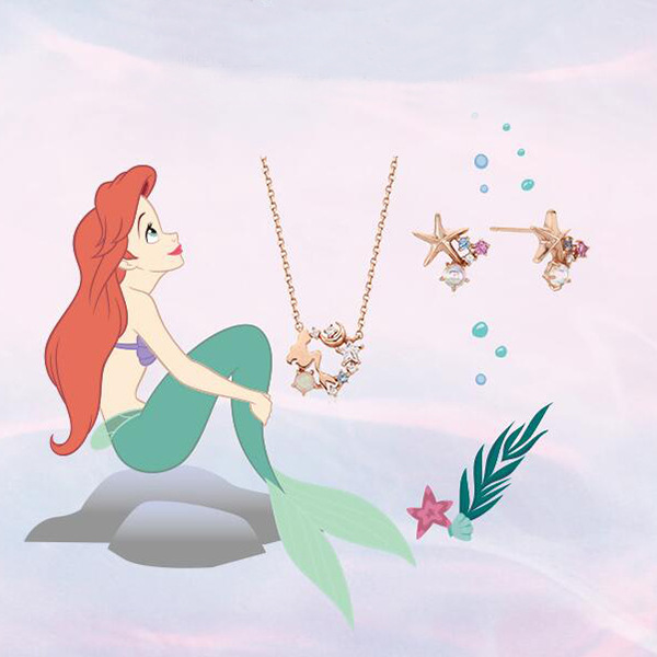 Mermaid clavicle necklace earrings Starfish Earrings - Shop at LoveMi