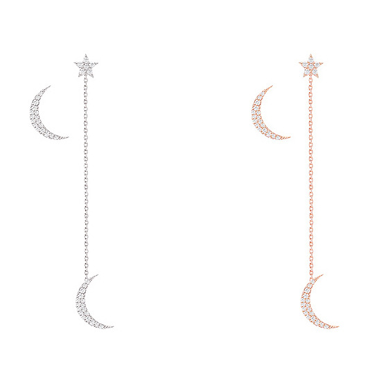 Misaligned Xingyue zircon long earrings