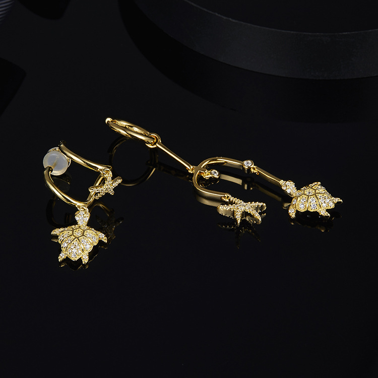 Asymmetrical Turtle Earrings