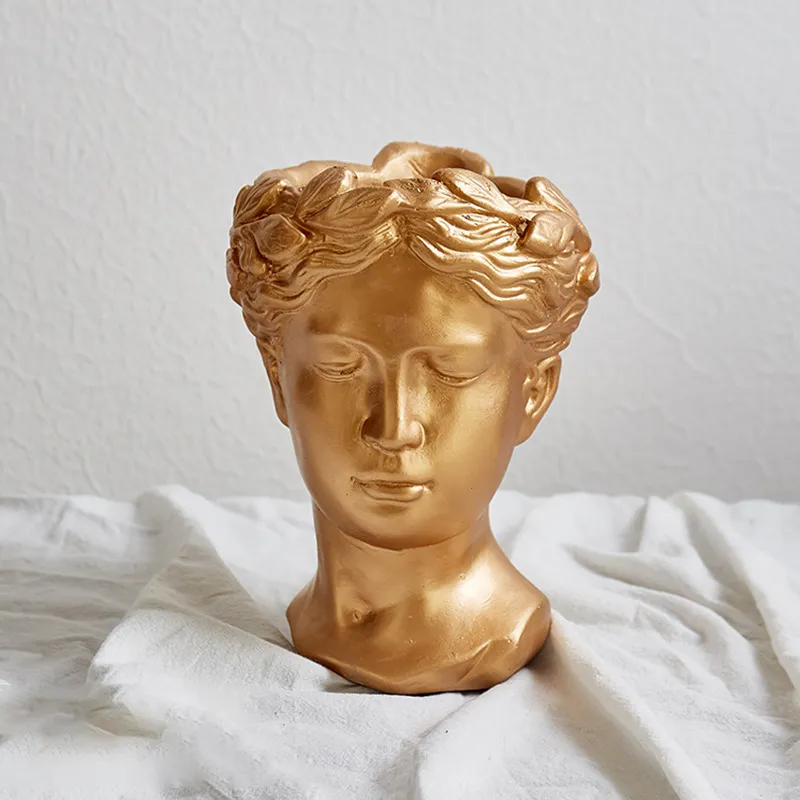 Creative portrait flower pot - Gold