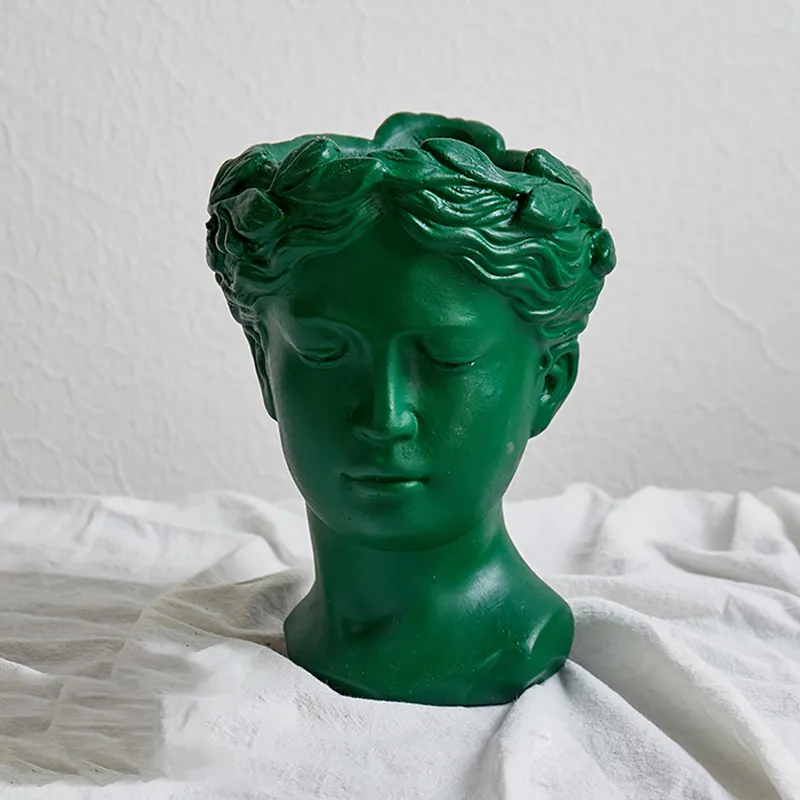 Creative portrait flower pot - Green