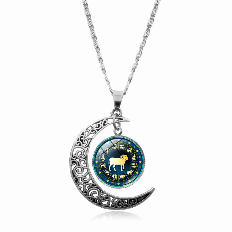 Twelve constellation time gem necklace