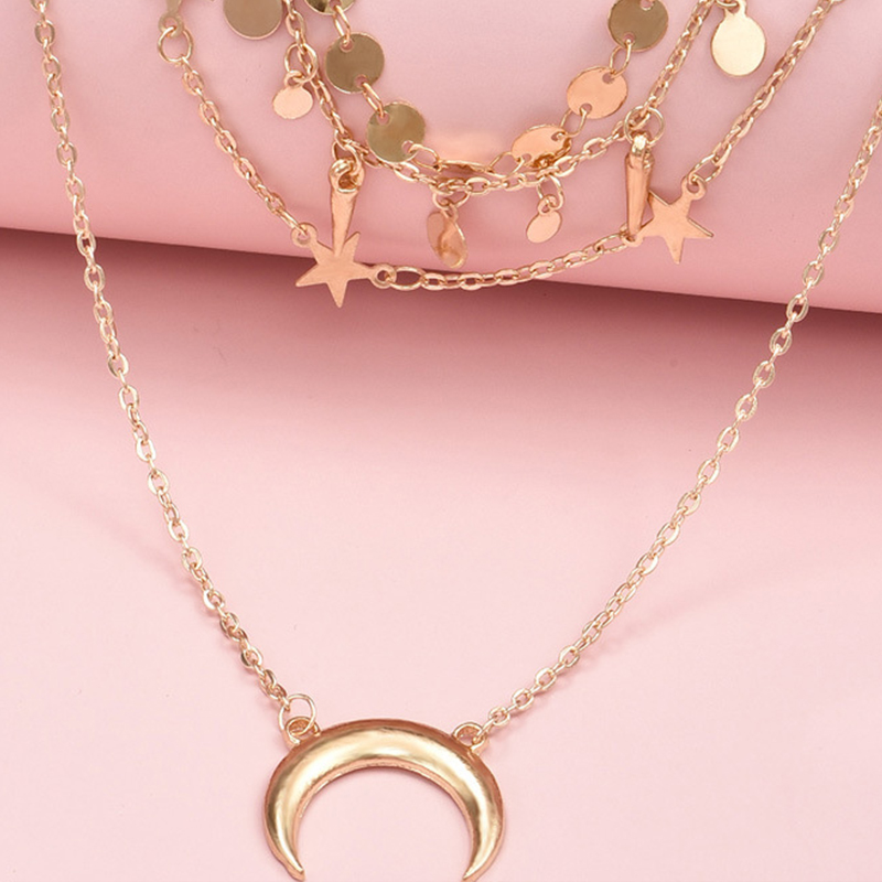 Moon circle PENTAGRAM NECKLACE