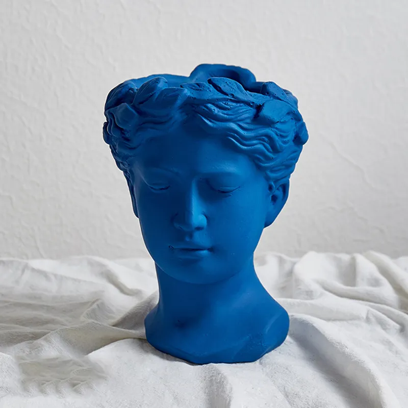 Creative portrait flower pot - Dark Blue