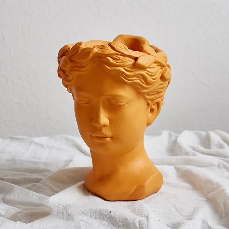 Creative portrait flower pot - Yellow