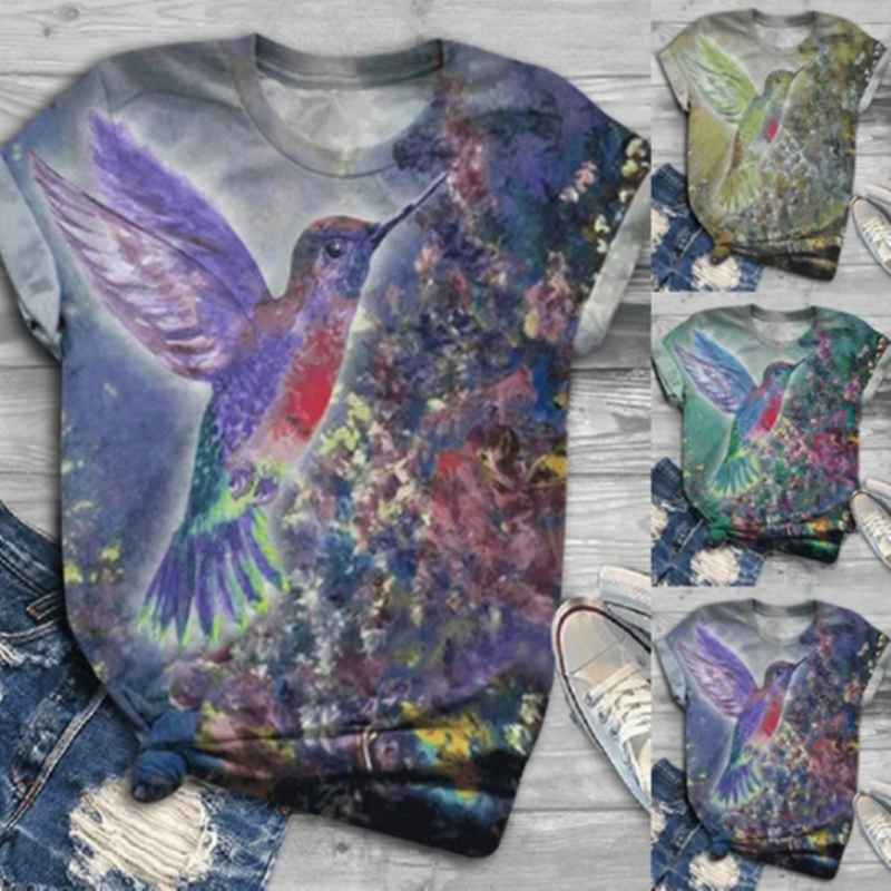 3D digital printing casual short sleeve