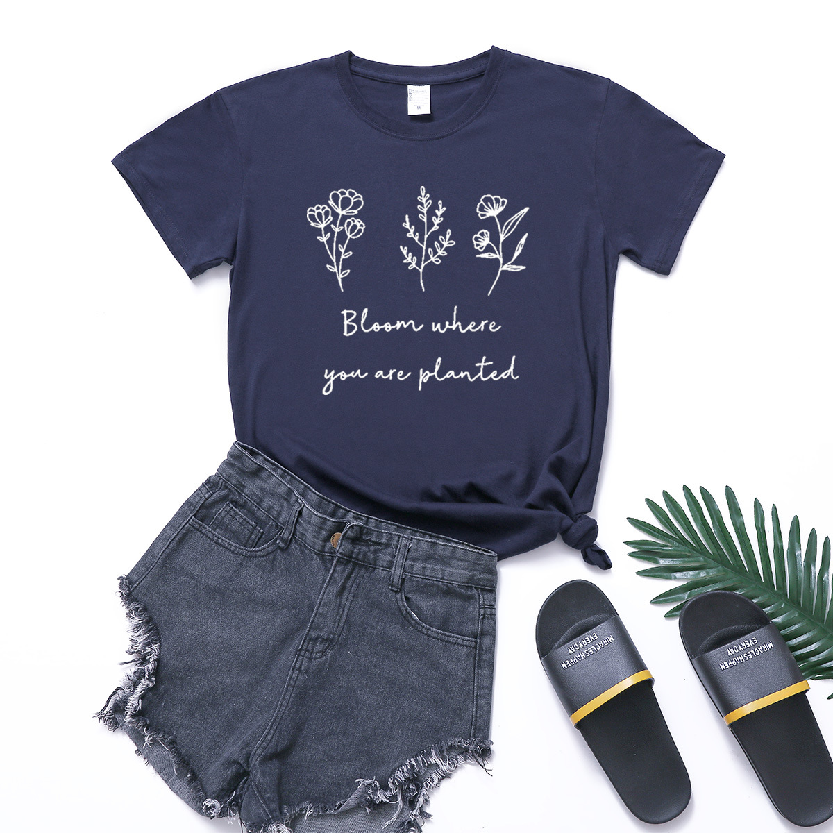 Floral print loose T-shirt