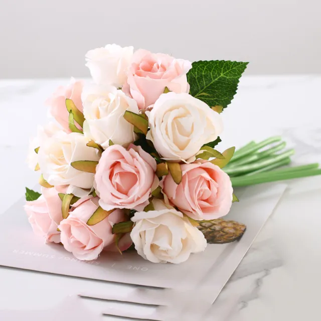 12 bouquets of simulated roses Pink White - Shop at LoveMi