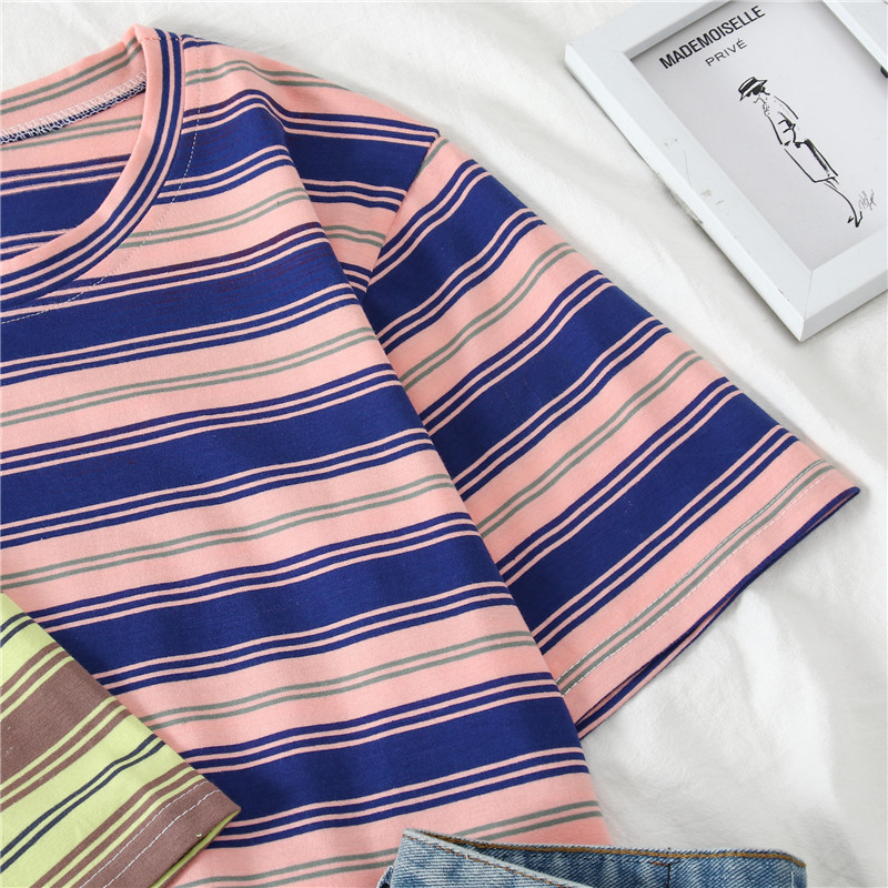 Rainbow summer striped short sleeve t-shirt