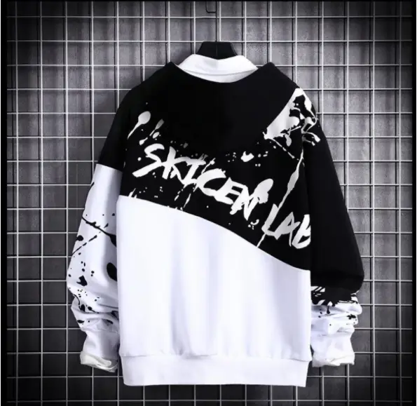 Hip hop print hooded sweatshirt