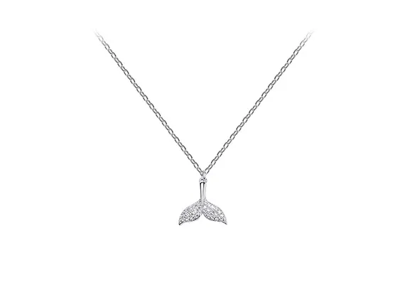 925 sterling silver fishtail silver necklace - Silver