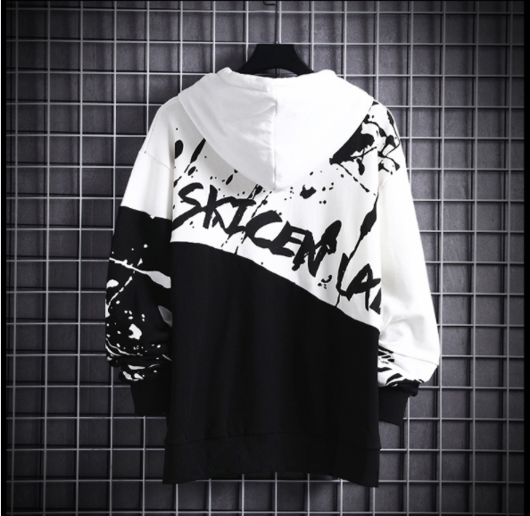 Hip hop print hooded sweatshirt