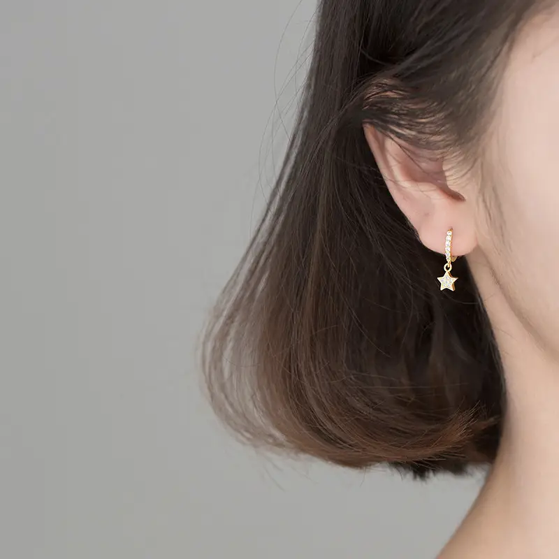 Five star short girl Heart Earrings