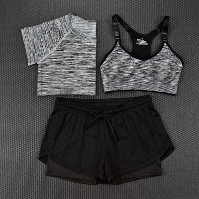 Three-piece fitness shorts and quick-drying tops