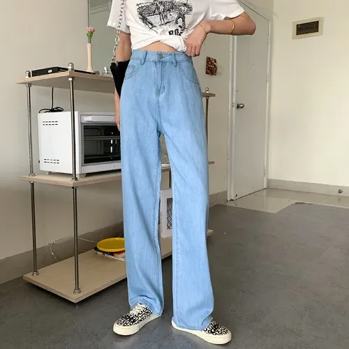 High waist straight trousers Mopping Pants - Shop at LoveMi