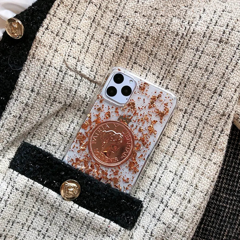 Sequin gold foil phone case