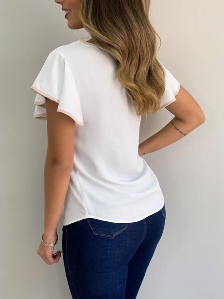 Gentle wind fashion slim short-sleeved top