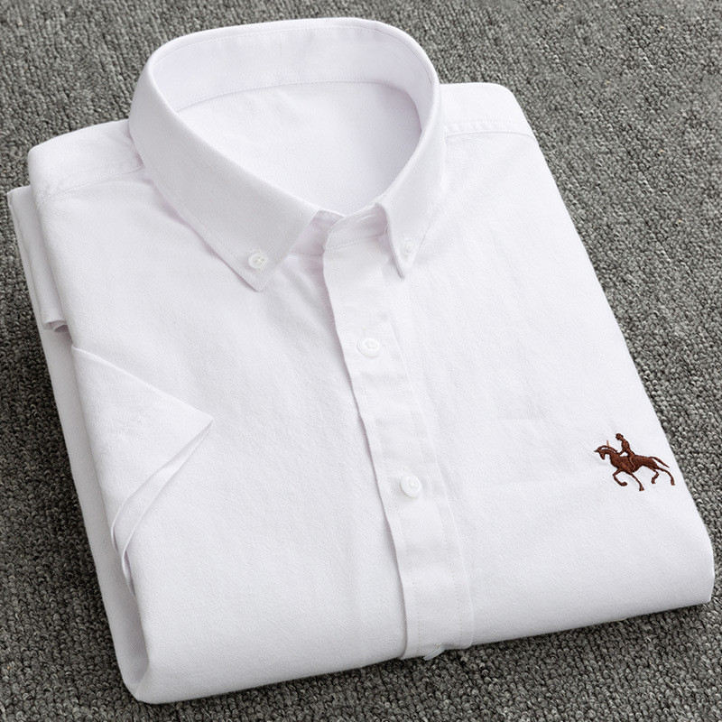 Men's short-sleeved shirt Oxford cotton