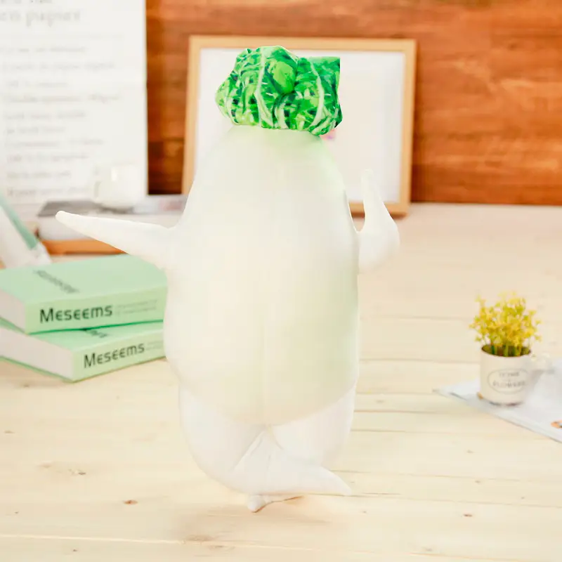 White Radish Plush Toy Stuffed Vegetable Pillow