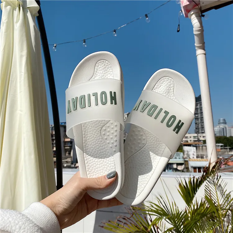 Simple female slippers - Green