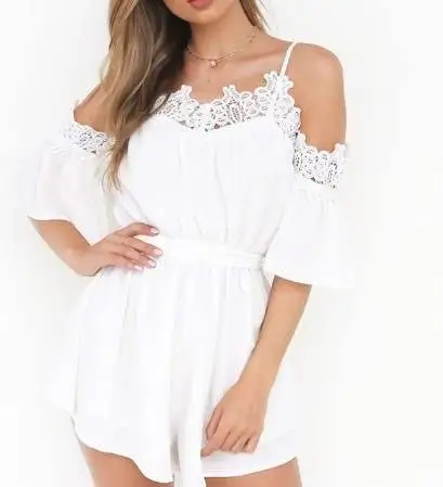 Sexy Chiffon Braces Skirt es Jumpsuit - White