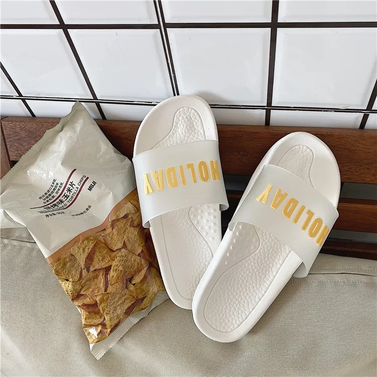 Simple female slippers - Yellow
