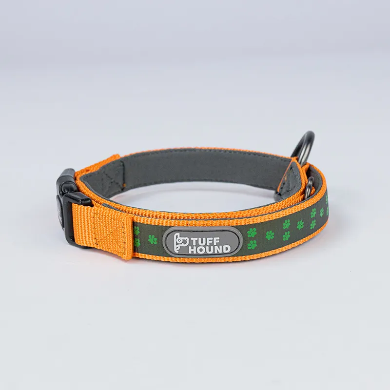 Holographic reflective dog leash - Orange