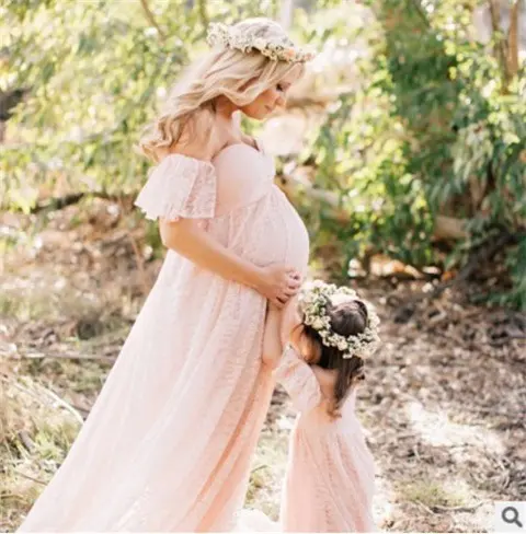 One-shoulder Wedding Dress Korean Lace Maternity