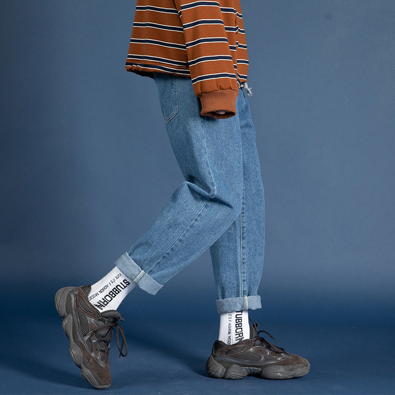 Fat fit straight trousers Blue - Shop at LoveMi