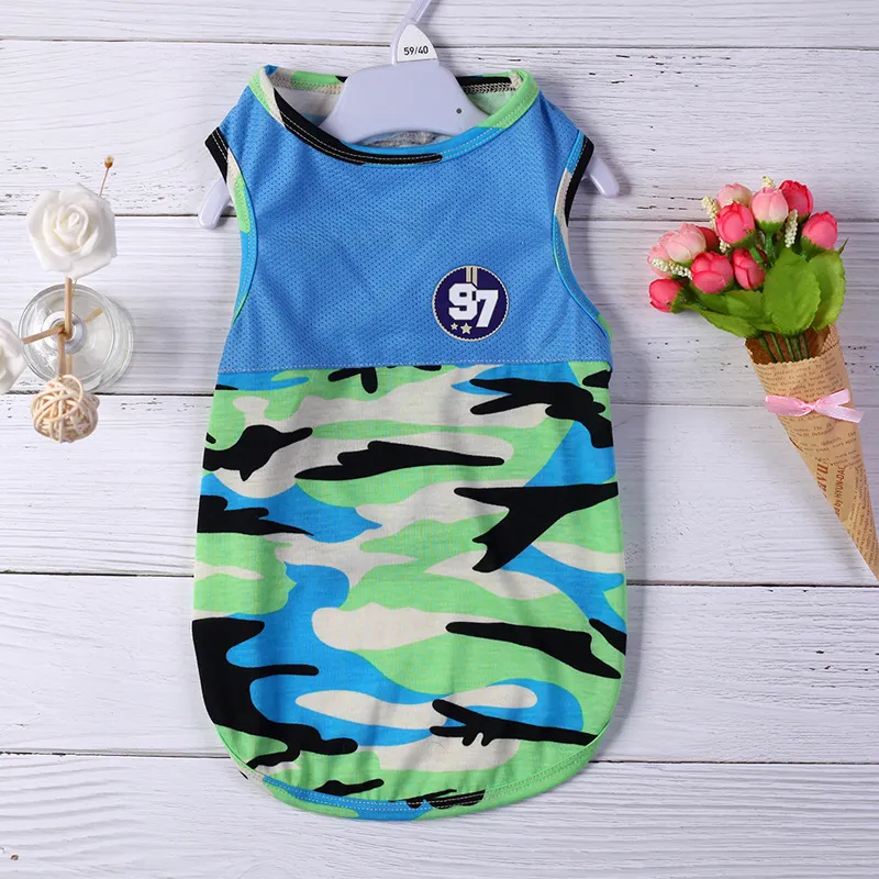 Dog clothes summer vest - Camouflage Green