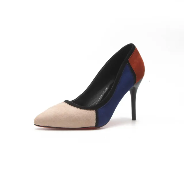 Colorblock high heels Beige - Shop at LoveMi