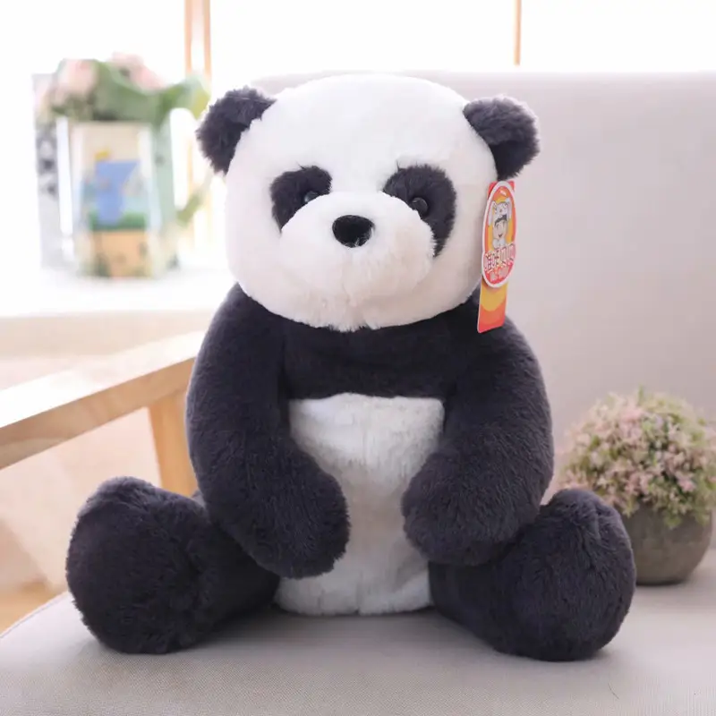 Soft Plush Panda Stuffed Animal Toy — Grey, 30cm